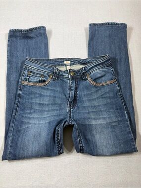 Women’s Reba Womens Blue Denim
Embroidered Diamond Pocket
Stretch Jeans Size 6